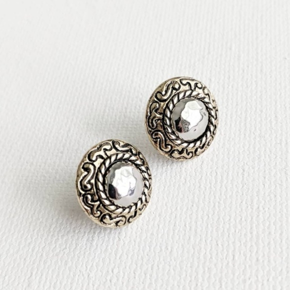 Jewelry - Vintage Hammered Stud Earrings